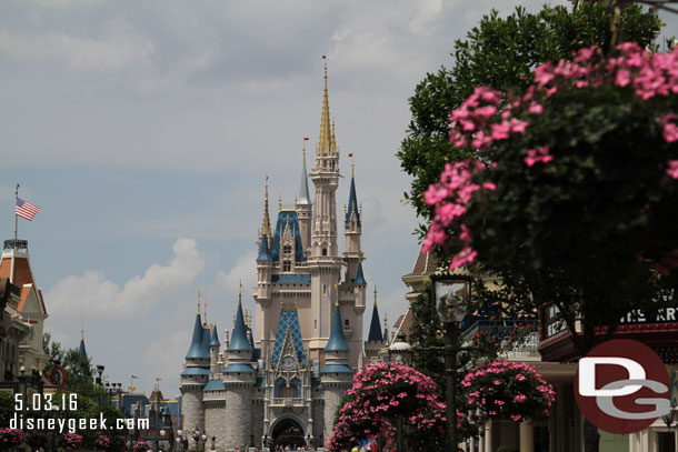 Cinderella Castle at the end of Main Street USA