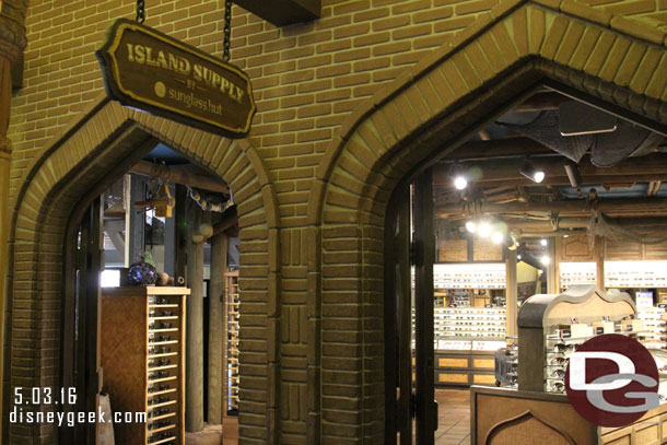 Sunglass Hut has a location in Adventureland.