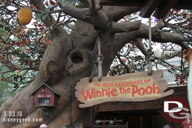 Next up Winnie the Pooh.. I booked the FastPass+ while in line at the Jungle Cruise.. was able to walk over and on with now wait.  Standby was 25 minutes