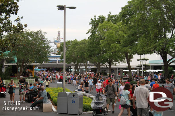 Making my way to Tomorrowland to use a Buzz FastPass+ we picked up while at the Little Mermaid.