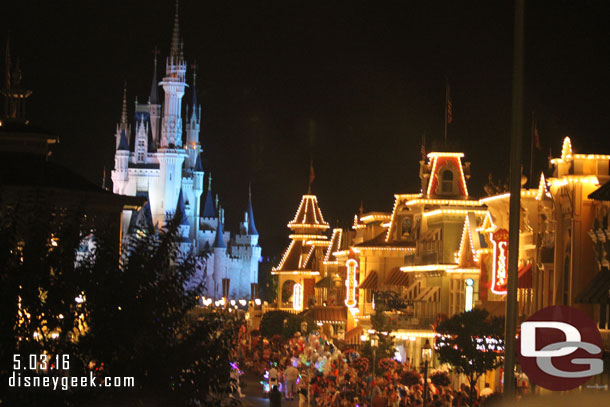 Found a spot on the Train Station for the Main Street Electrical Parade.