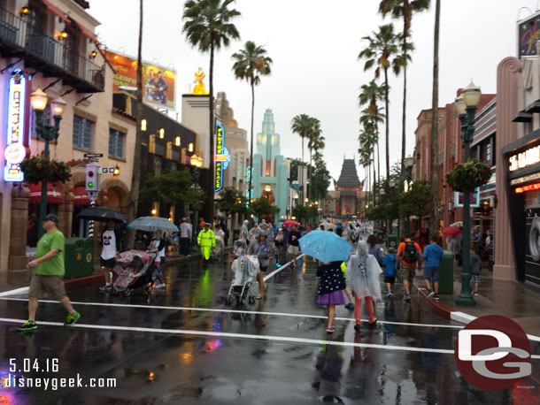 The rain started up again as we arrived. It was supposed to blow through in time for the fireworks.