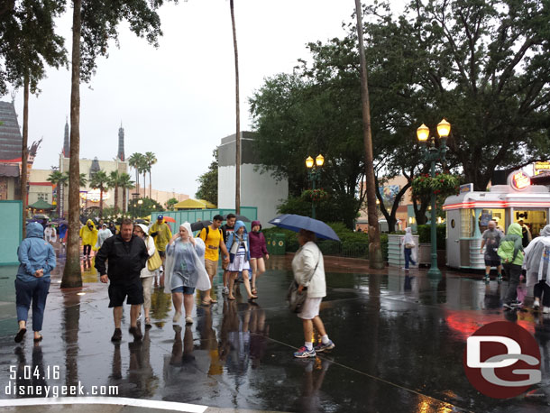 We eventually decided to leave the crowded shops and head toward the Muppets.  Stopping at the Backlot Express on the way to wait out a heavier portion of rain.