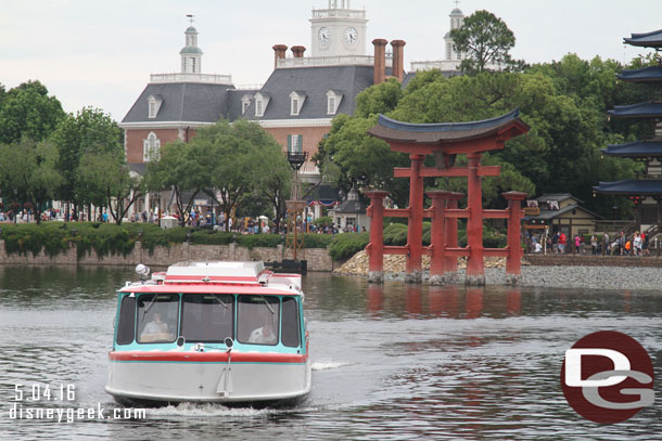 A Friendship Launch in World Showcase Lagoon making the rounds.