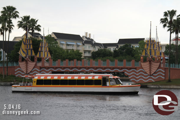 I took one from the International Gateway out to the Dolphin for dinner.  The original plan was to walk but it was raining so I opted to stay under cover.