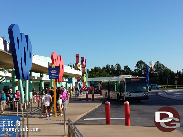 Bus stops were not too busy.