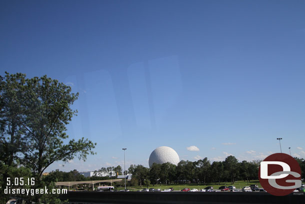 Epcot entrance plaza.