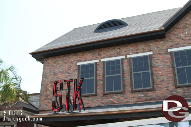 The STK sign was on this afternoon.