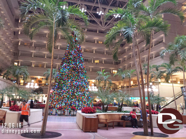 The Christmas tree in the main terminal of MCO.