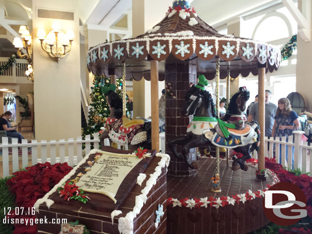 Gingerbread carousel in the Beach Club lobby.