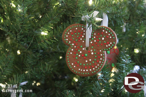 The trees featured gingerbread ornaments.