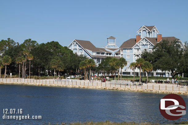 Our next destination, the Beach Club.  Notice the fence and rocks along the shoreline now.  No more water access.