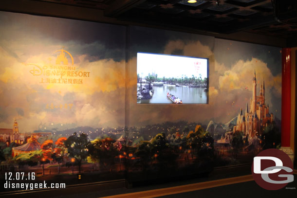 A large poster and video loop of some of the attractions