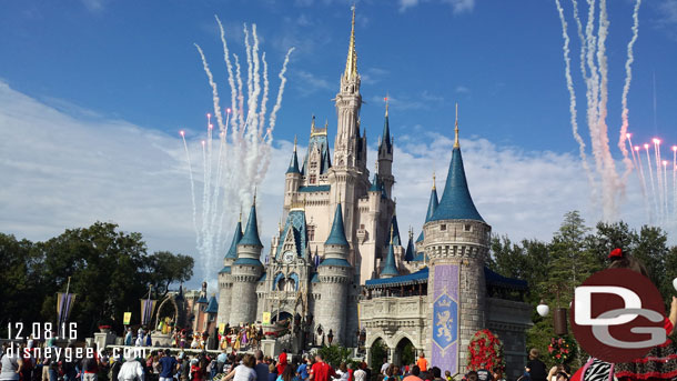 Passing by the castle as a show was ending.