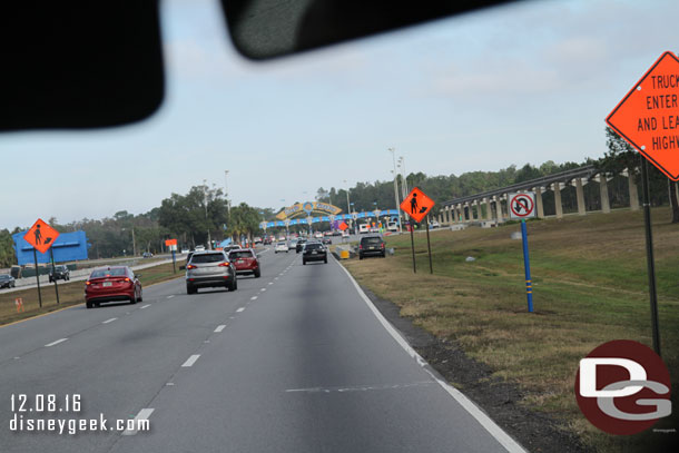 Not a lot of visible progress yet on the Resort bypass and reconfiguration of the Magic Kingdom toll plaza on World Drive.