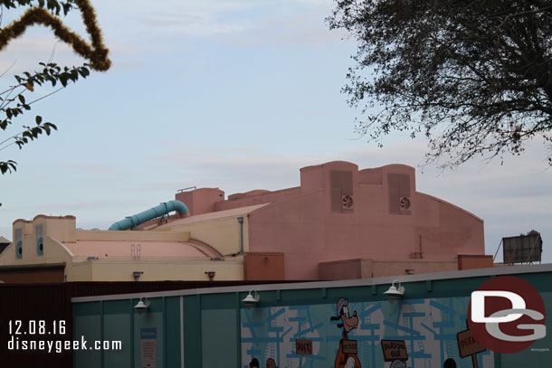 The Backlot is leveled so now you get a clear view of the Muppets.  You cannot get to there from here without going through the entire park though, so both sides are dead ends.  Seems there should be a path put in to ease crowd flow.