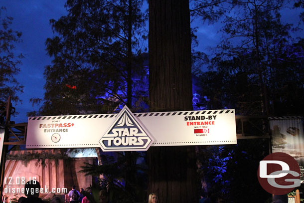 Walked by Star Tours and only a 10 min standby posted at 5:49pm