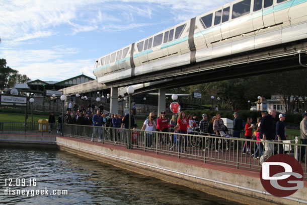 A lot of guests arriving at the Magic Kingdom, it was a party night (as were most of the nights we were there).