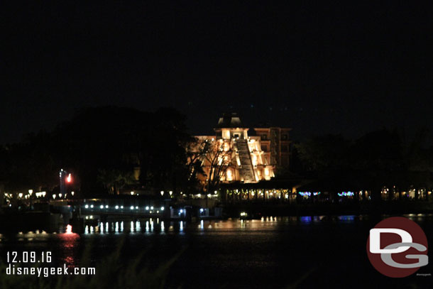 Inside Epcot at 7:28pm