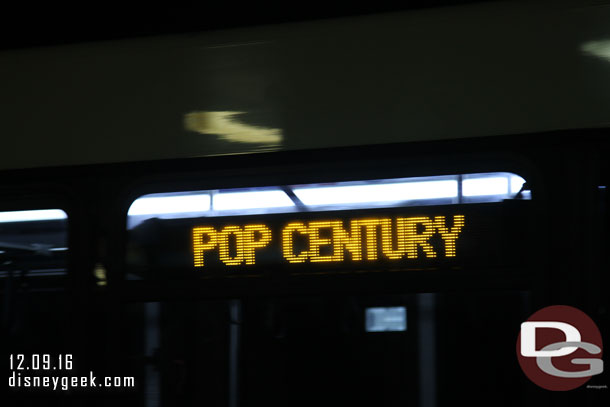 Pop Century Bus sign..