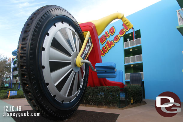 A Big Wheel was parked near our building at Pop Century 