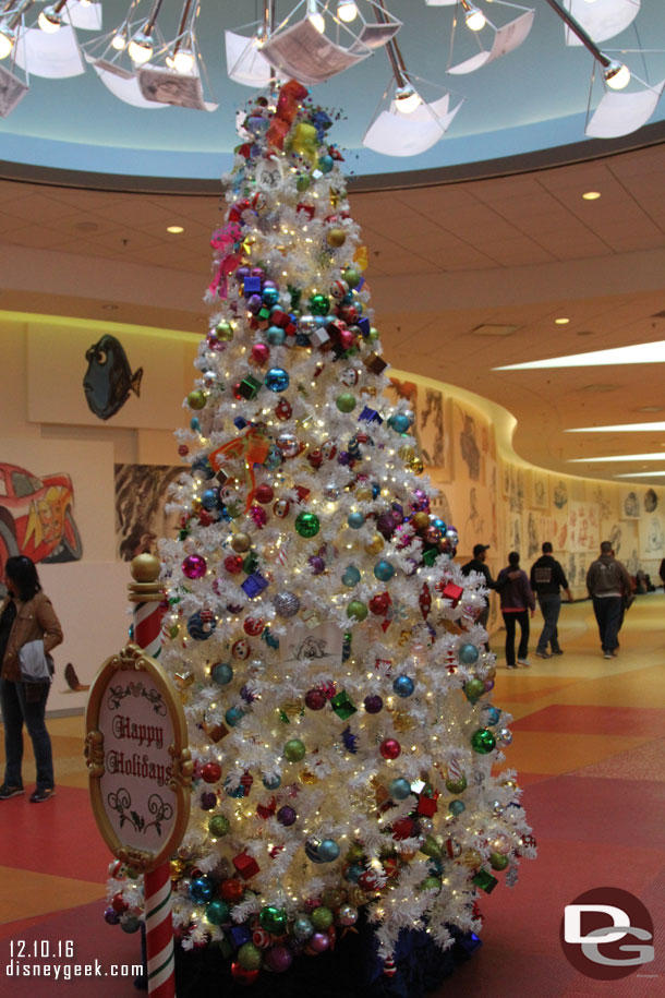 The Christmas tree in the Art of Animation Lobby.