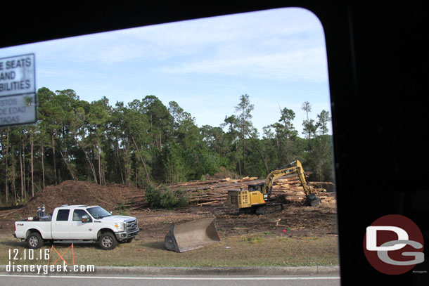 On the road.  More tree clearing along Victory Way