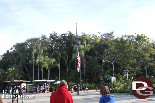 Flags at half staff today.