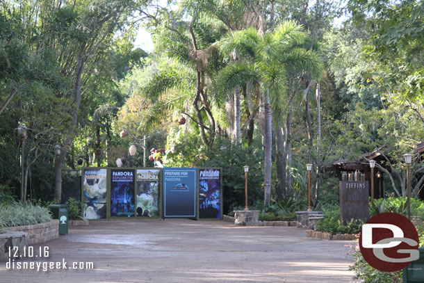 Walking toward the Pandora entrance.