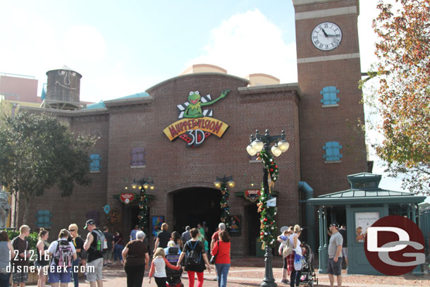 Made a quick walk through Muppet Vision to use my third FastPass+ of the day.