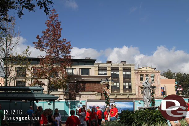 The facades along the SciFi diner building side of the street are still up, everything else from the Streets of America appears to be gone.