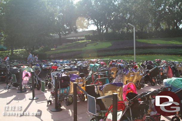 Outside a sea of strollers...