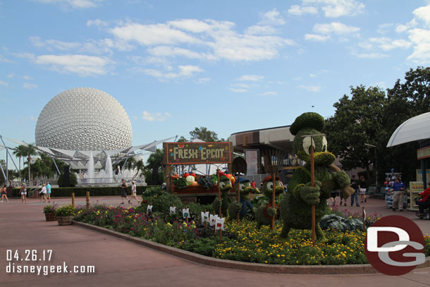 Donald and his nephews greet you as you reach Future World.
