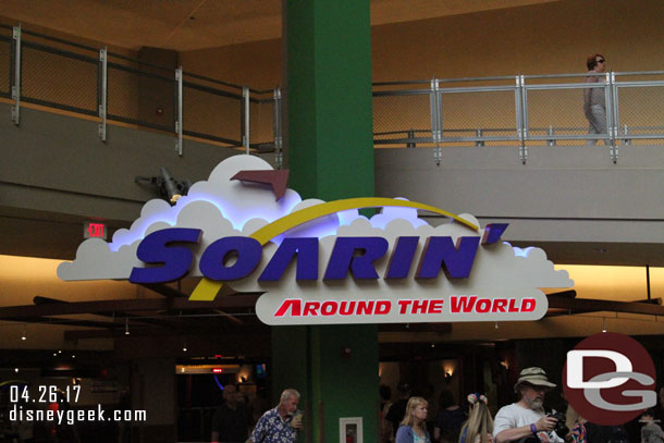 Soarin was a walk on so went for a flight.