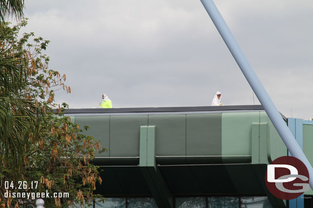 Workers on the roof of Innoventions West
