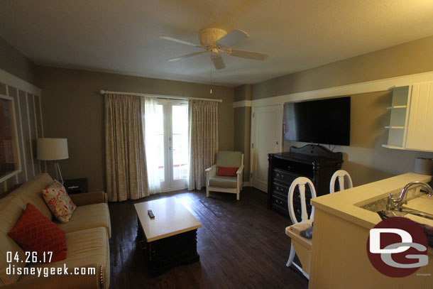 Our room was finally ready.  Here is a quick look around our 1 bedroom villa at the Boardwalk.