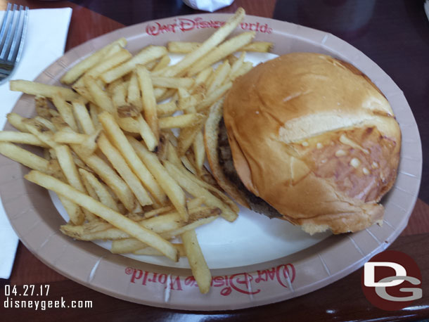 Oops a little out of focus.. but if you were curious here is what the burger and fries looks like.