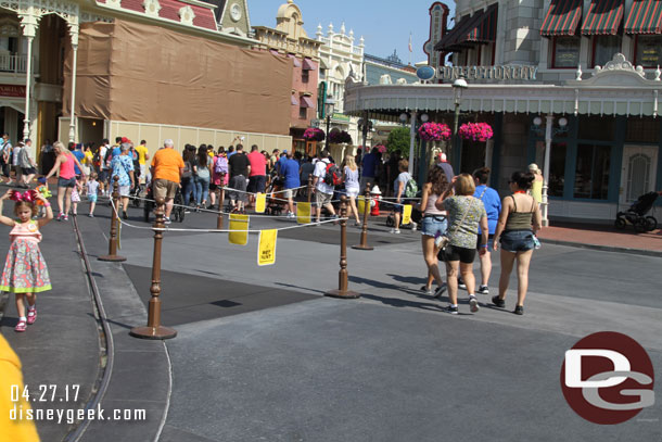 Main Street USA renovation work underway.  Overnight they replaced several pieces of concrete.