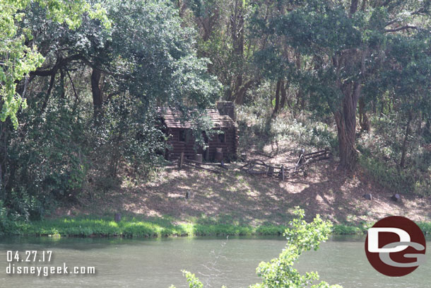 From the rails.. the cabin on Tom Sawyer Island.