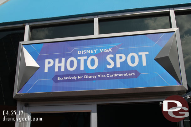 The Disney Visa photo spot is out at the  Imagination Pavilion now.  No more free prints, instead you get a free download.  There was no wait which makes for a great character meet and greet.