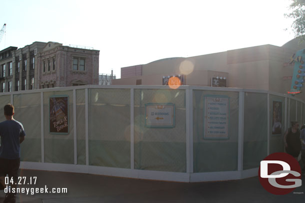 Star Wars Construction walls as you enter the Muppet Courtyard.