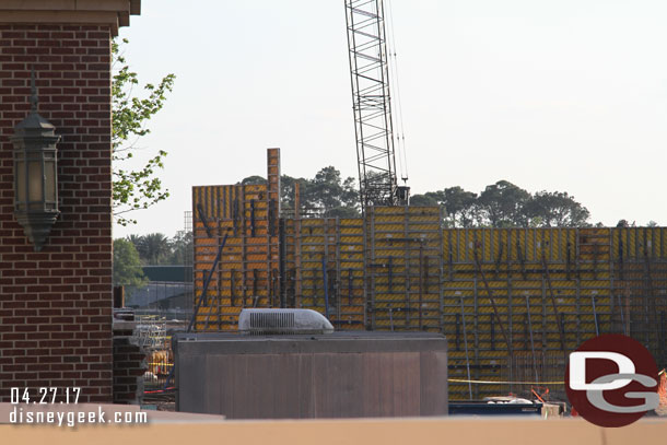 Walls are rising up. These will most likely be rock formations to block the view into/out of the new area.