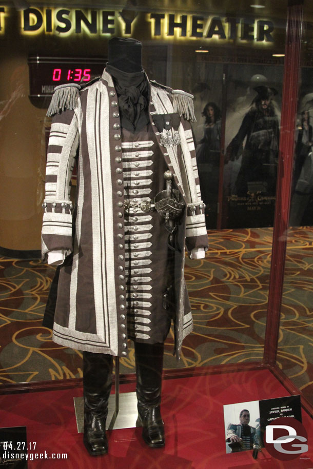 One costume from Pirates was on display in the lobby.