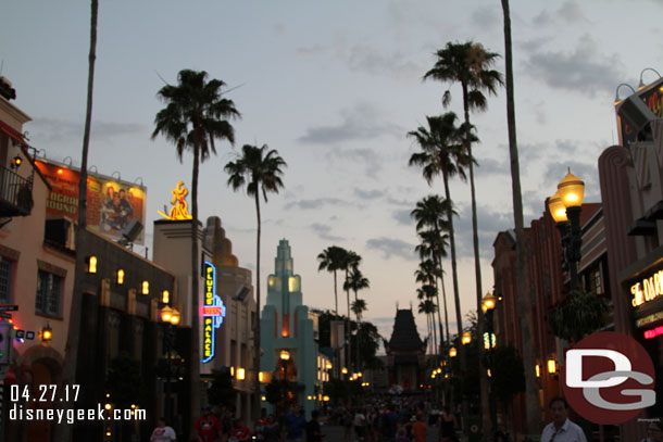 Hollywood Blvd as the sun was setting.