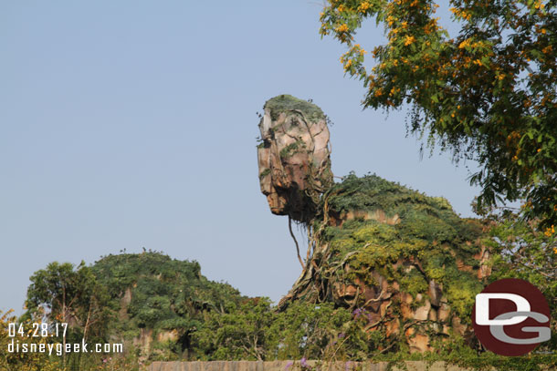 The floating mountains of Pandora visible from the park entrance.