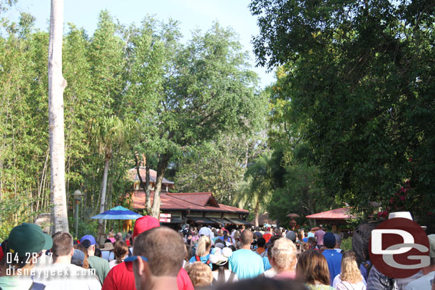 As the walkway narrowed the crowd looked rather large.