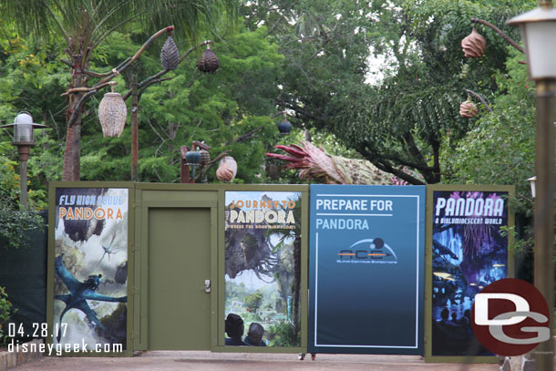 A look at the closed gate for Pandora.  About a month until the official opening.