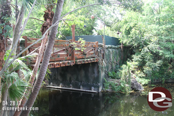 The view from the Nomad Lounge.  A second fence/barrier is up.