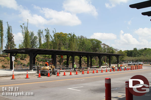 A wider shot of the new bus stop.