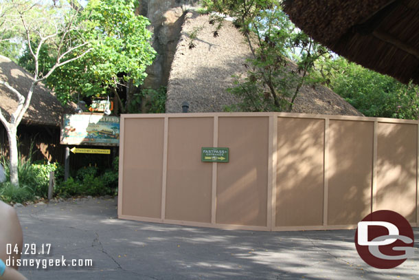 No signs of what is going on at the former FastPass distribution area.